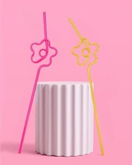 xo, Fetti Rainbow Flower Reusable Straw Set – 20 pc | One Size,