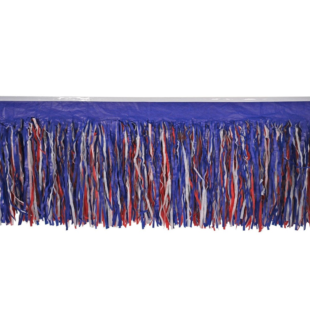 Beistle Red, White, and Blue Tissue Fringe Drape – Patriotic | Party Supply