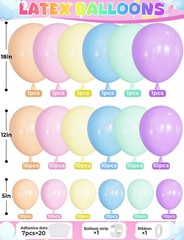 Pastel Rainbow Balloons Arch Garland Kit, Macaron Assorted Color Balloon Arch…