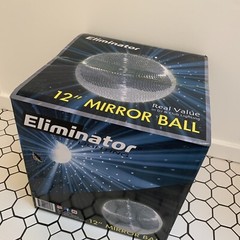 Eliminator 12-inch Disco Mirror Ball with Hanging & Motor Ring DJ Club Lighting