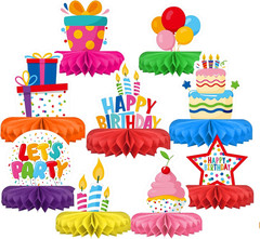 Colorful Honeycomb Centerpiece Table Decoration for Kids Birthday Party