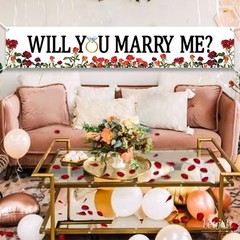 Proposal Banner Will You Marry Me Flower Banner Propose Decorations Supplies …