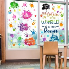 151 Pcs Inspirational Quotes Window Clings Colorful Ink Splatter Splotches Ha…