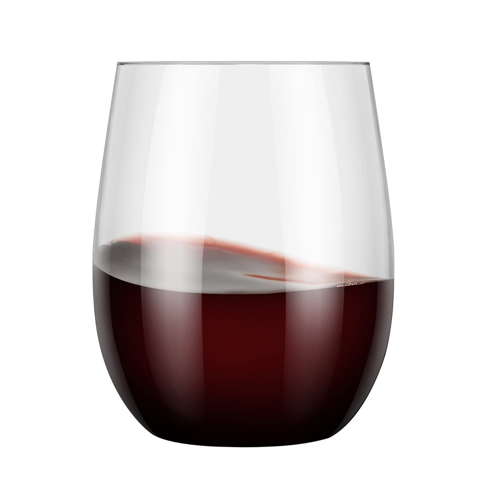 48 Stemless Plastic Wine Glasses – 12oz Clear Disposable Party Cups for Parti…