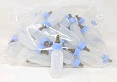 62 Baby Shower Toy 3″ Baby Bottles Mini Plastic Baby Blue Mini Plastic NOS