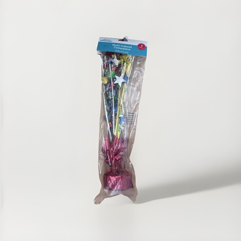 Way to Celebrate Multi-Colored Star Spray Table Centerpiece 14 Inch