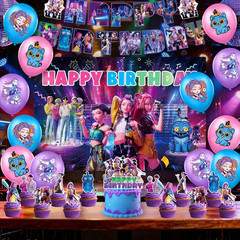 Korean Idol Movie Theme Birthday Party Supplies, 39Pcs Cartoon Movie Character B