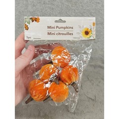 Greenbrier International Mini Pumpkins Fall Decor Gingham Flocked 15pc 3 Packs