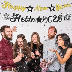 Happy New Year Banner Glitter, NO DIY | New Years Eve Party Decorations Supplies