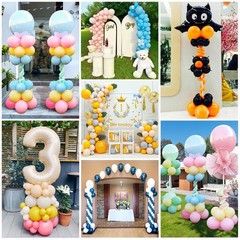 Balloon Stands for Floor, 60 Inch Height Adjustable Balloon Column Stand, Met…