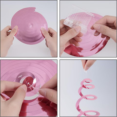 Pink Ceiling Swirl Foil Decorations Hanging Plastic Streamer Themed Swirl Party