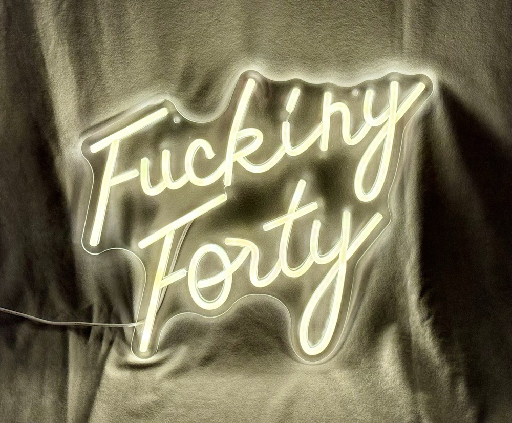 40th Birthday LED Neon Style Sign “F@%#ing Forty”