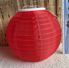 Red, White & Blue LED Vinyl Lanterns, Chinese / Japanese Hanging Paper Good Cond