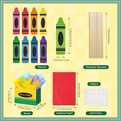 6 Sets 96 Pcs Crayon Themed Party Centerpieces Decorations Back to School Table