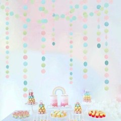 52 ft Pastel Party Decorations Easter Garlands Hanging Pink Blue Green Circle…