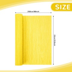 2 Rolls Yellow Crepe Paper Streamers 10 x 98Inch Sheets DIY Flower Crafts Decor