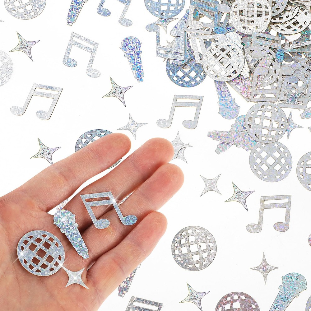 240PCS Disco Ball Foil Confetti Glitter Music Note Party Decorations for 70s 80s