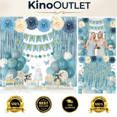 Elegant Blue Birthday Decorations Set – 58 Pieces for Spectacular Celebrations