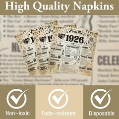 100th Birthday Party Decorations – 96 Pcs Vintage 1926 Tableware Set for 24 Gues