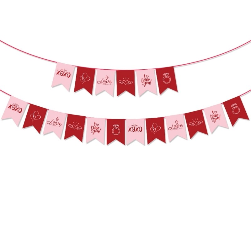 Valentine Bunting Decoration Fish Tail Shape Paper Bunting Hanging Ornament