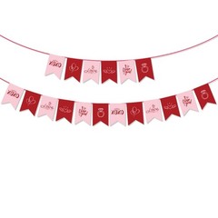 Valentine Bunting Decoration Fish Tail Shape Paper Bunting Hanging Ornament