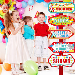 20 Pieces Party Direction Signs Decor, Welcome Directional Signs for Birthday Sh