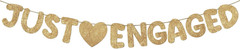 Pre Strung Just Engaged Banner Glitter Engagement Party Decorations for Congratu