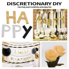 6 Rolls Crepe Paper Streamers 492FT Gold Silver Black Party Decoration