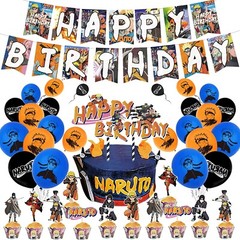 Anime Naruto Birthday Party Suppplies Balloon Banner Cupcake Toppers Cake Topper