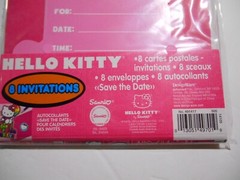 NEW Sanrio HELLO KITTY Postcard Party Invitations Cards 8CT w/envelopes Stickers