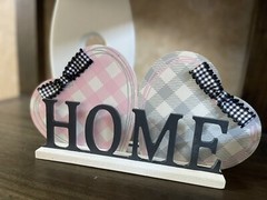 Love & Home Table Décor – Buffalo Check Reversible Hearts – Hand Crafted