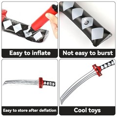 72Pcs Karate Party Favors Set – Inflatable Swords, Headbands, Slap Bracelets, De