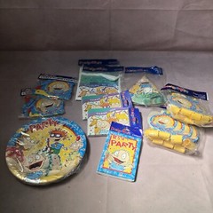 Designware 1998 Rugrats Vintage Party Decor Banner Hats Cards Bags Plates NEW