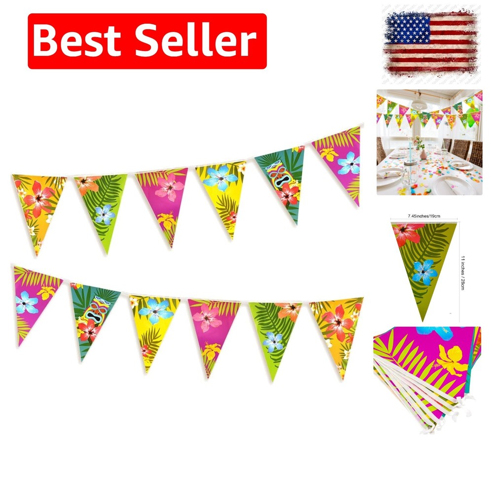 8 Pack Hawaiian Bunting Banner Luau Party Tropical Party Bunting Totally 24 M…