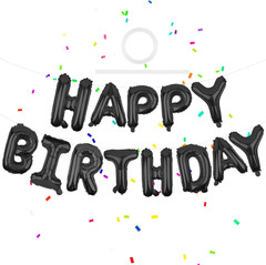 Happy Birthday Balloons Banner Red 16 Inch Mylar Foil Letters | Inflatable Party