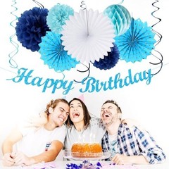 «Ocean-Themed Birthday Party Decorations – 21pcs Happy Banner, Streamers, Lanter