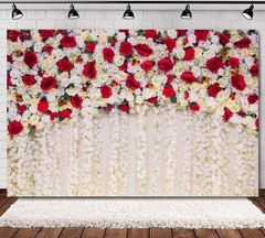 Wedding Red Roses Flower Photography Backdrop Party Background Banner Decor