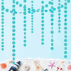 Cyan Circle Dot Garland Mermaid Party Decorations Teal under the Sea Party Garla