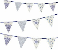 TALKING TABLES BLUE & WHITE GARLAND BANNER FLAGS GARDEN TEA PARTY MOTHERS DAY