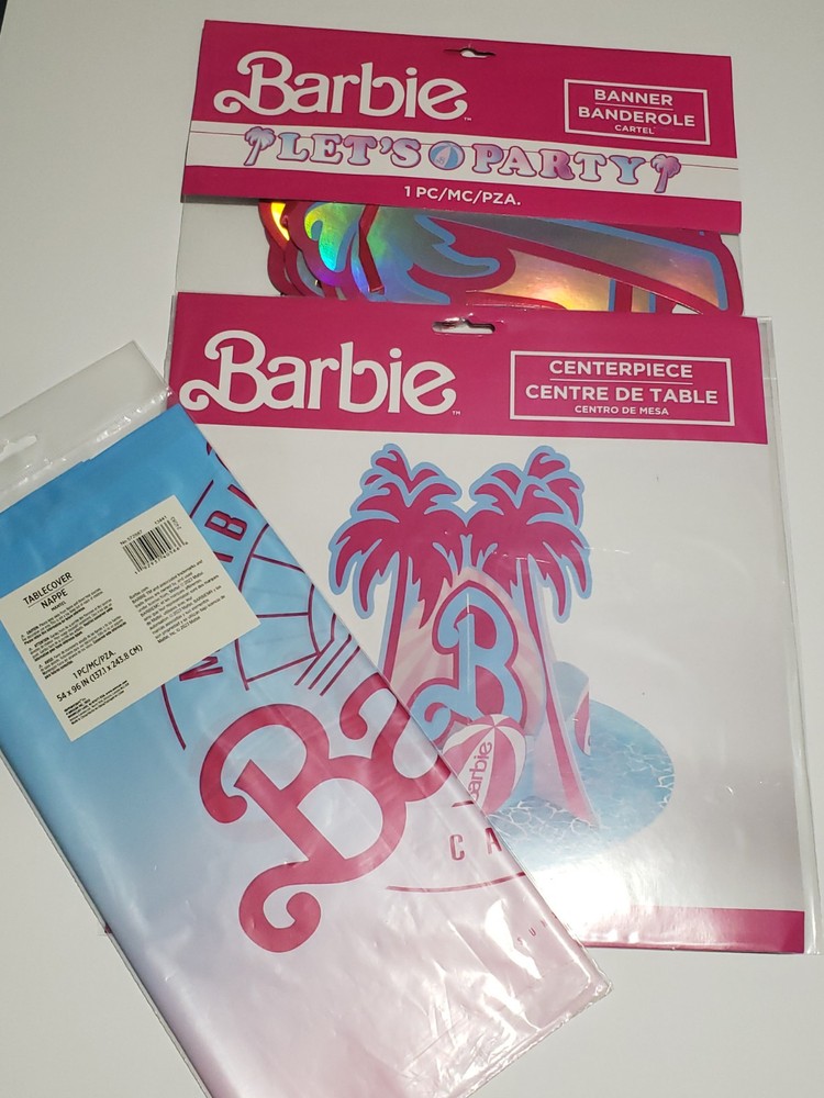 Barbie Themed Party Pack Centerpiece Banner Table Cover