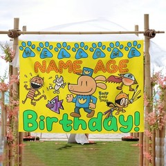 Personalize Dogman Birthday Party Banner Gift, Dog Man Party Supplies
