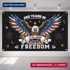 250th Anniversary Decorations – 4th of July Backdrop for Memorial Day | 1776-202
