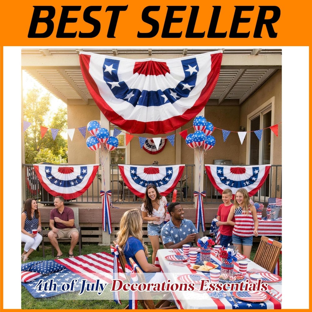 Memorial Day Decorations: Red White Blue Bunting