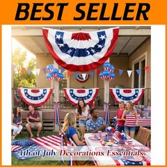 Memorial Day Decorations: Red White Blue Bunting