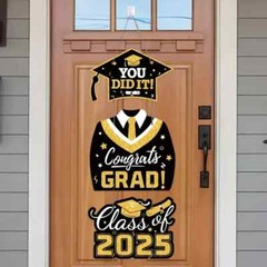 Class of 2025 Aluminum Foil Balloon, Graduation 3 Tier Paper Money Door Hanging
