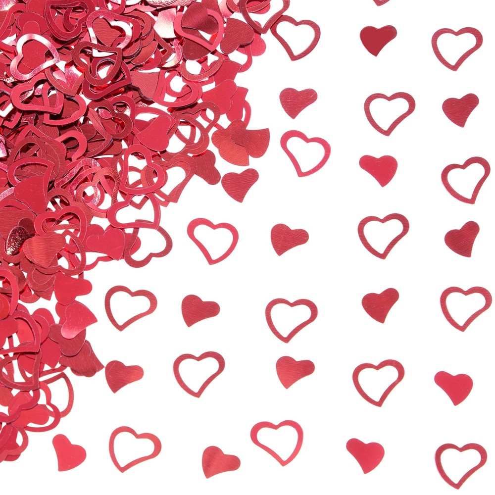 60g Red Love Heart Table Confetti Valentines Day Foil Metallic Sequins Decor