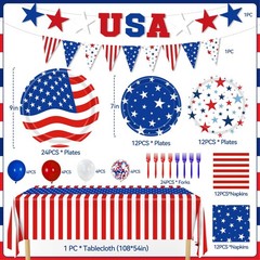4th of July Decorations, 119PCs Fourth Party 250th Anniversary Patriotic