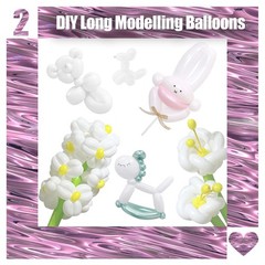 100 Pcs Long Balloons DIY 260 Latex Balloons for Birthday Wedding Decor, Part…