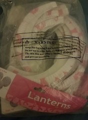 One Dozen Pink Ribbon Party Lanterns – White/Pink – Size: 10″ (New)