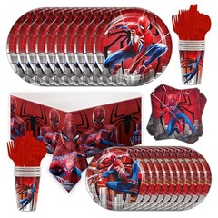 81 pcs Spider-Man birthday party supplies 10 guests.